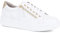 Pavers Ladies Supportive Lace-Up Fashion Trainers in White with Chunky Platform Sole and Faux Leather - Side Zip Casual Flat Shoes - Size UK 8 / EU 41