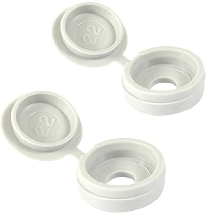 80 x White Fold Over Plastic Hinged Screw Caps / 17mm Large Cups & Covers