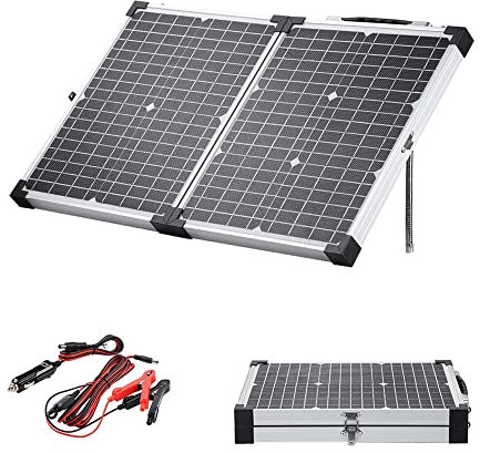 SUNYIMA Solarpanel 40W 18V Tragbar monokristalliner Solarkoffer mit USB/DC/USB-C-Ausgängen, Krokodilklemme für Outdoor-Camping, Wohnmobil