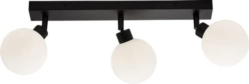 Knightsbridge 230V IP44 G9 Triple Bar Spotlight with Round Frosted Glass - Matt Black