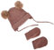 NAME IT Unisex NBNMARA Knit SET2 Handschuh-Set, Antler, 34/39