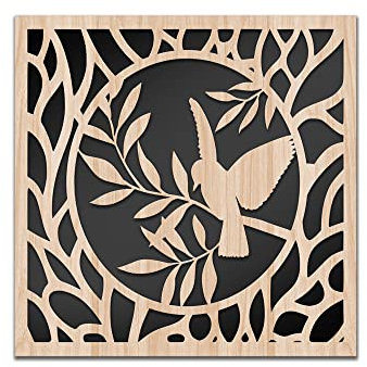 ULIVO - Quadro Arredo LASERCUT Composito Legno E PVC 40X40 cm