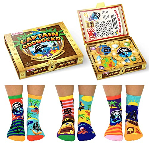 United Oddsocks - Pack of 6 Mix & Match Kids Socks, Novelty Socks for Kids 4-6 years old, Size UK 9-12 (EU 27-30)