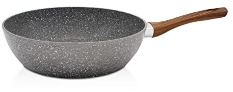 KRÜGER Aluminium-Pfanne Nevada - Bratpfannen mit hochwertiger Antihaft-Versiegelung - ergonomischer Pfannengriff - spülmaschinen- & induktionsgeeignet (24 cm - tief)