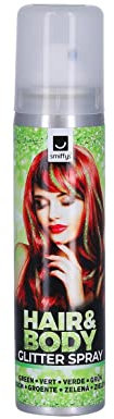 Smiffys Smiffys Make-Up FX, Haar- und Körperspray, grüner Glitzer, 75 ml Dose