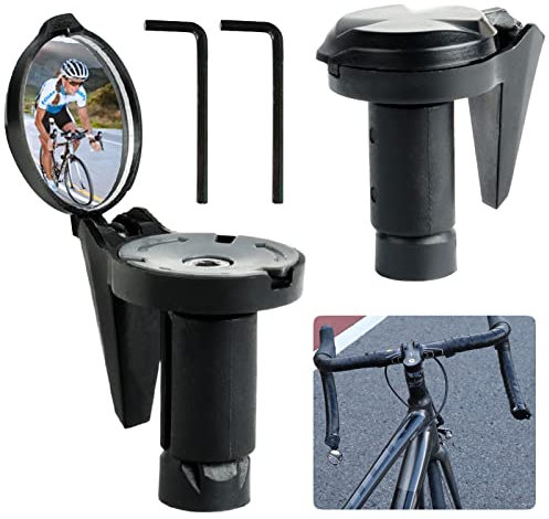Fahrradspiegel Klappbar 2pcs Fahrrad Rückspiegel Klappbarer Lenkerspiegel HD 360° Verstellbar Fahrradrückspiegel Rennrad Spiegel Fahrrad Universal Fahrradspiegel für Lenker 18-22mm (Schwarz)