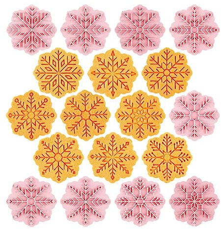CANDeal 9 PCS Flocon De Neige Emporte-pièces Décoration Fondant Gaufrage Outil Emporte-pièces De Noël, Cupcake Topper Moule Flocon De Neige Plongeur Gâteau Cutter