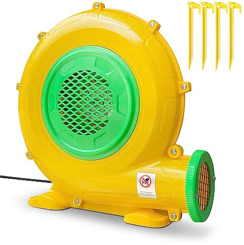 550W / 680W Inflatable Bouncer Blower, Air Blower For Bouncy Castle, Electric Pump Fan For Inflatable Bounce House Jumper Trampoline, Blower For Garden Backyard Outdoor (Yellow + Green, 550W)