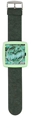S.T.A.M.P. S. Uhr, Uhren-Set Green Cat, Zifferblatt mit Armband, Armbanduhr, Uhrengehäuse, Wechselzifferblatt, Quarz Analog Uhr, Nylon Uhrenarmband, Vegan & Nachhaltig, Kunststoff