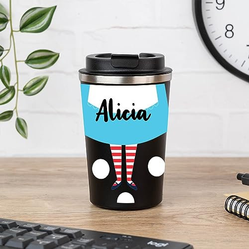Wanapix | Termo Cafe Personalizado 350 ml | Personalizado con Nombre | Vaso Térmicos de Doble Capa | Taza para Llevar | Acero Inoxidable | Libre de BPA | Legs Wonderful