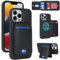 Zouzt for iPhone 12 Pro Max/iPhone 13 Pro Max 6.7 Inch Detachable 2 in 1 Wallet Case with Card Holder for Magsafe, Magnetic PU Leather Flip Credit Slot Protective Phone Cover Women Men - Black