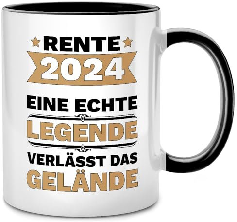 Seness Rente 2024 Eine Legende verlässt das Gelände Tasse, witziges Ruhestand Geschenk für Anfänger, Rentner Geschenk Mann Frau, Rentnerin Renteneintritt, Abschiedsgeschenk Kollegen, Kaffeetasse