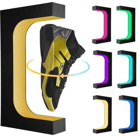 VGAzer 16 Farben Schwimmende Schuh Display Stand Halter, Magnetische Levitation Sneaker Racks mit LED-Licht für Sneaker Sammler Werbung Ausstellung Schaufenster