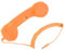 Combiné de Téléphone Portable, combiné Téléphonique Rétro Filaire de 3,5 Mm avec Adaptateur USB C, combiné Téléphonique Vintage Résistant aux Radiations pour Smartphone (Orange)