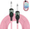 EASTROCK 1/4 Inch TRS Guitar Instrument Cable 20 Ft Straight to Straight Guitar Cord for Electric Guitar, Bass, AMP, Keyboard, Speaker, Mixer(20 Foot Pink)