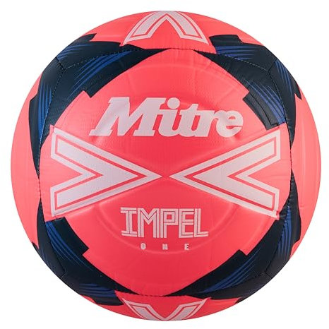 Mitre Impel One Level - Pallone da calcio da allenamento, misura 5, colore: rosa/bianco/foglia di tè