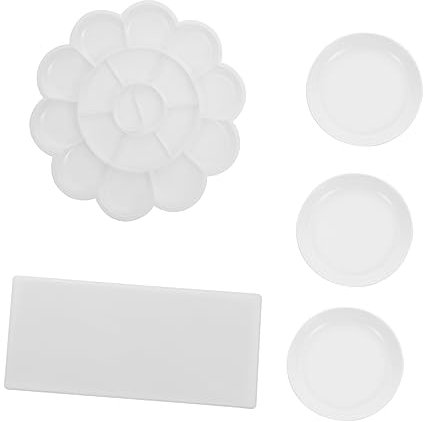 Tofficu 1 Satz Palette Aquarellplatten Tinte Künstler Zeichenblock Kunststoffschalen malen Pigmenttafel Kunstmalbrett tonisieren Tablett Aquarellfarben Gouache Kind Sprühfarbe Plastik Weiß