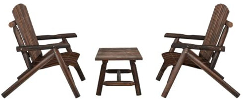HETFTJN 3-TLG. Garten-Lounge-Set, Balkonmöbel Set Loungesessel Terrassenmöbel Set Essgruppe Geeignet für Außen Wenig Platz Balkon Garten Massivholz Fichte
