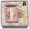 Regalo Mujer 80 Años Taza de Cerámica Jaspeada Rosa 400ml - Cumpleaños Originales para Abuela Con Tapa, Cuchara, Felicitación y Caja de Regalo