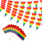 50 Stück Regenbogen Pride Flagge Set Pride Dekoration Accessoires inklusiv Progress Pride Wimpel Flaggen Banner, Regenbogen Homosexuell Pride Stick Flagge, Handfahne, LGBT Gay Pride Party Dekoration