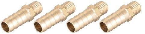 METALLIXITY Latón Manguera Espiga Racor (M10-1.5 Macho x 10 mm De Púas) 4 Uds, Manguera Tubería Conector - para Combustible Aire Agua Aceite Gas