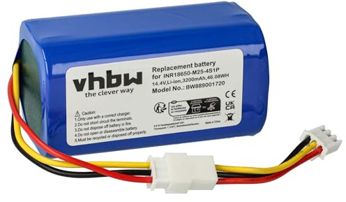 vhbw 1x Akku Ersatz für Proscenic INR18650-M25-4S1P für Saugroboter (3200 mAh, 14,4 V, Li-Ion)