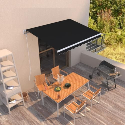Faroom Toldo Motorizado 300 x 250 cm, Toldo Eléctrico y Manual Retráctil, Toldo Articulado Eléctrico con Mando a Distancia, Toldo Brazo Extensible para Terraza, Jardín, Antracita