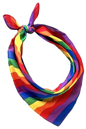 Bandana 100% Baumwolle 3/5/10 Set für Damen Herren Kinder Unisex Einfarbig und/oder Paisley Muster Code A644, regenbogen, Set 3 pz