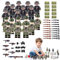 RANJIMA Mini Figures Military Kit, 20 Stücke Militär Soldaten Spielset mit Actionfiguren und Waffenzubehör, Baustein Spielzeug, Militärspielzeug Kampfspielzeug für Kinder Rollenspiele Geschenk