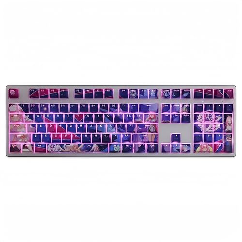 Honkai Impact 3 keycaps,108 key Cherry/PBT thermal sublimation custom keycaps for 61/64/87/104/108 Cherry Gateron MX Switches Mechanical Keyboards.(Elysia)