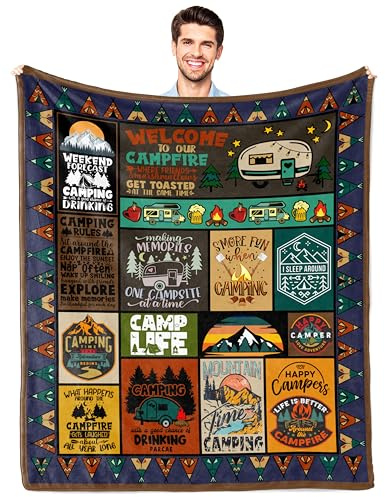 Parcae Camper van Gifts for Women, Gifts for Campervan Owners, Campervan Gift, Camping Gift for Men/Women, Camping Gift Camper Outdoor Blanket 150X130CM