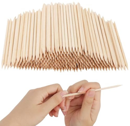 XUKZIMA 300 Pcs Orange Sticks for Nails Wood Cuticle Pusher Sanding Sticks Double Sided Fine Detailing Sanding Sticks Cuticle Pusher Remover Manicure Pedicure Tool