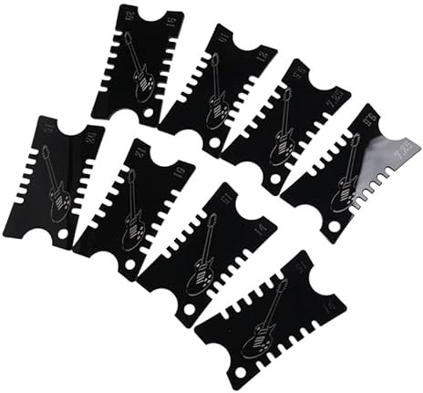 Junterone Confezione da 8 misuratori per chitarre acriliche Kerb Radius tastiera chitarra righello tastiera strumento di misura parti per chitarra acustica basso
