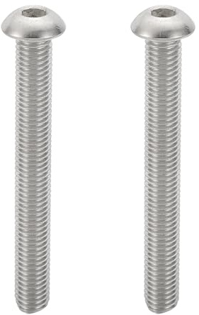 PATIKIL Tornillos de Cabeza Redonda M10-1.5x80mm con Cabeza de Botón, 2 Piezas de Acero Inoxidable 304 18-8 Tornillos de Cabeza Hexagonal con Cabeza de Botón Allen Hex Drive Rosca