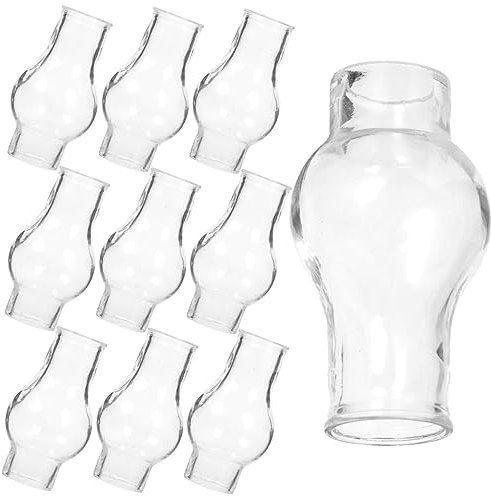 Cabilock 10 Stück Teiliges Glasöllampen Schirme Ersatz für Petroleumlampe Winddicht Retro Design Geeignet für Schlafzimmer Wohnzimmer Hochwertige Verarbeitung Installieren