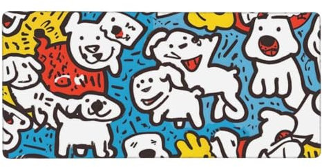 Mauspad XXL 700x400x3mm, Mousepad Hund Schreibtischunterlage Farbe Mauspad Gaming, Spezielle Oberfläche Verbessert Präzision und Geschwindigkeit, Mausmatte für PC, Büro, Laptop, Computer t-5404