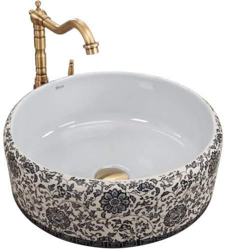 GTM Design Aufsatzwaschbecken Modern Waschbecken ohne Hahnloch - Elegant Aufsatzwaschbecken Oval für Badezimmer und Gäste WC - nur Bad Waschbecken - Modell 1