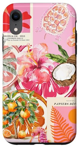 Hibiscus Flower Turtle Palm Tree Hawaii Summer Preppy Case for iPhone XR