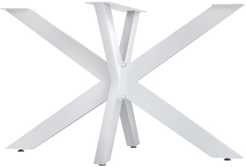 CLP Tischbeine Hardwick I Tischkufen für DIY-Tische mit Höhe 71 cm I Sternförmiges Tischgestell aus pulverbeschichtetem Stahl Farbe weiß Größe 120x68x71 cm