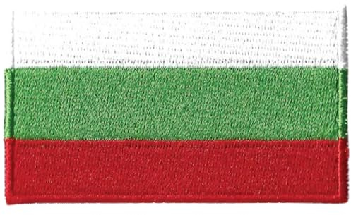 BeBuz All Country Flag Patches, Embroidered Iron-On/Sew On National Flags, World Country Badge Appliques Travel Souvenir Patch for Jacket, Backpack, Hat, DIY Craft (Bulgaria Flag)