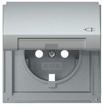 Gira 492265 Abdeckung für SCHUKO-Steckdose 16 A 250 V~ mit Klappdeckel TX_44 Farbe Aluminium
