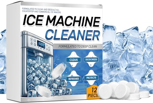 Ice Machine Cleaner,Washing Machine Cleaner Tablets,Multifunctional Descaling Tablets for Most Machines,Washing Tablet for Removes Limescale, Residue, Dirt,Rust and Malodours,Deep Clean