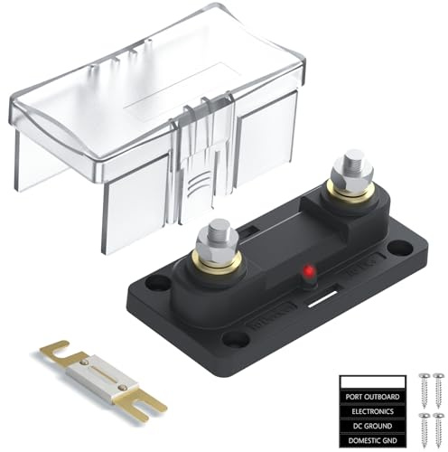 UCkasayfy 300A ANL Sicherungshalte 0-4 Gauge AWG ANL Sicherungen mit M8 Schaltkreisschutz Sicherungshalter mit LED-Anzeige für car auto, boat, camper, caravan