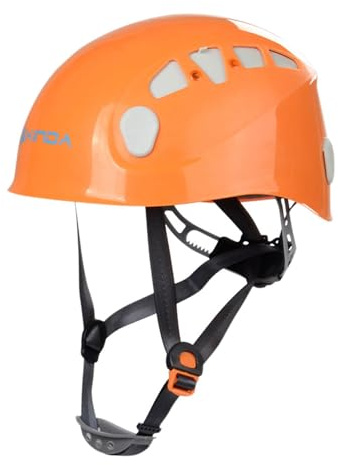 Casque d'escalade pour homme et femme - Orange - 26 x 20,5 cm