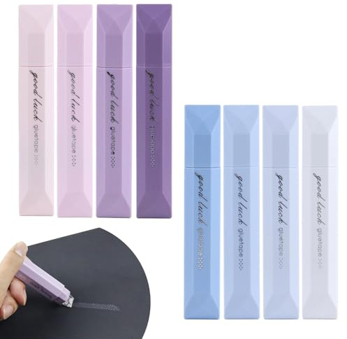 DRADERCH 8 Stück Kleberoller Doppelseitiges Klebeband Stifte 6 mm x 5 m | Fotokleber Doppelseitig Selbstklebend Roller, Klebestift zum Basteln für DIY Scrapbooking, Fotos, Basteln, Schule und Büro