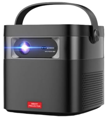 SingyiX M2 Android 1080P Full HD Portable Projector with Auto Focus, 15000mAh Battery, 650 ANSI Lumens, 4K & 3D Support for Outdoor Camping, Business Presentations, Home Theater