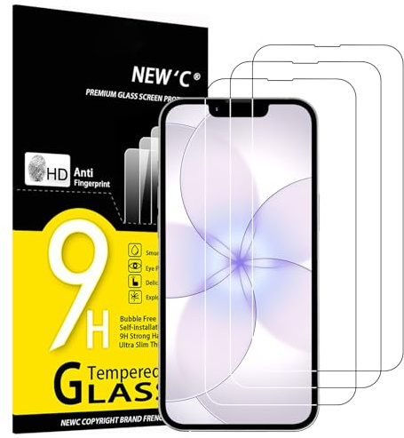 NEW'C Schutzfolie für iPhone 17e für Panzerglas | 3 Stück, Transparent, 6,1 Zoll, 9H Härte, Kratzfest, Blasenfrei, HD Klar, Oleophob, Berührungsempfindlich