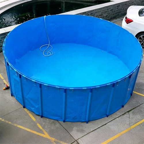 LZMZMQ Piscinas Desmontables Acero/Piscina Marco Piscina Familiar Relajante, Piscina Infantil Elevada para La Cría De Peces, Camarones Y Patos, Cisterna De Lona De PVC(7X1.5M/58000L/15500GAL)