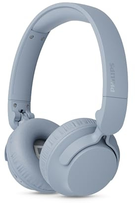 PHILIPS TAH4000BL On‑Ear Wireless Headphones, 70h Play Time, Dynamic Bass, 32 mm Drivers, Bluetooth 6.0 Multipoint, Fast Pair, Replaceable Cushions & Battery, Lightweight Foldable Design – Blue