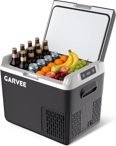 Car Fridge 12V Portable Freezer, 12L Mini Fridge for Car with Compressor Fast Cooling to -20℃, Ultra-Quiet <43dB Camping Freezer, 12/24V DC & 240V AC Electric Cooler for Road Trips Camping Van RV Boat